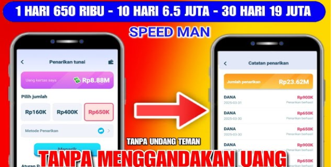 Cara Tarik Uang di Speed Man Tanpa Gandakan Uang Kertas